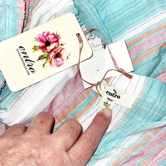 Entro NWT Striped Off Shoulder Romper - Picture 3 of 5